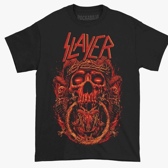 Slayer Crown of Thorns Men's T-shirt Large Black NWT - Picture 2 of 6